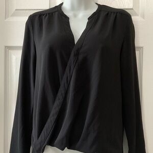 Black long Sleeve Wrap Top
